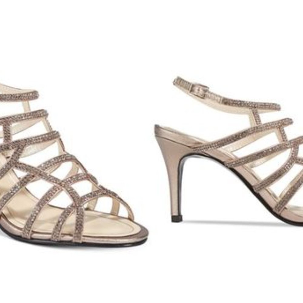 Silver Strappy Caparros Heels